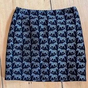 J Crew skirt with silver embroidered zebras, size 4